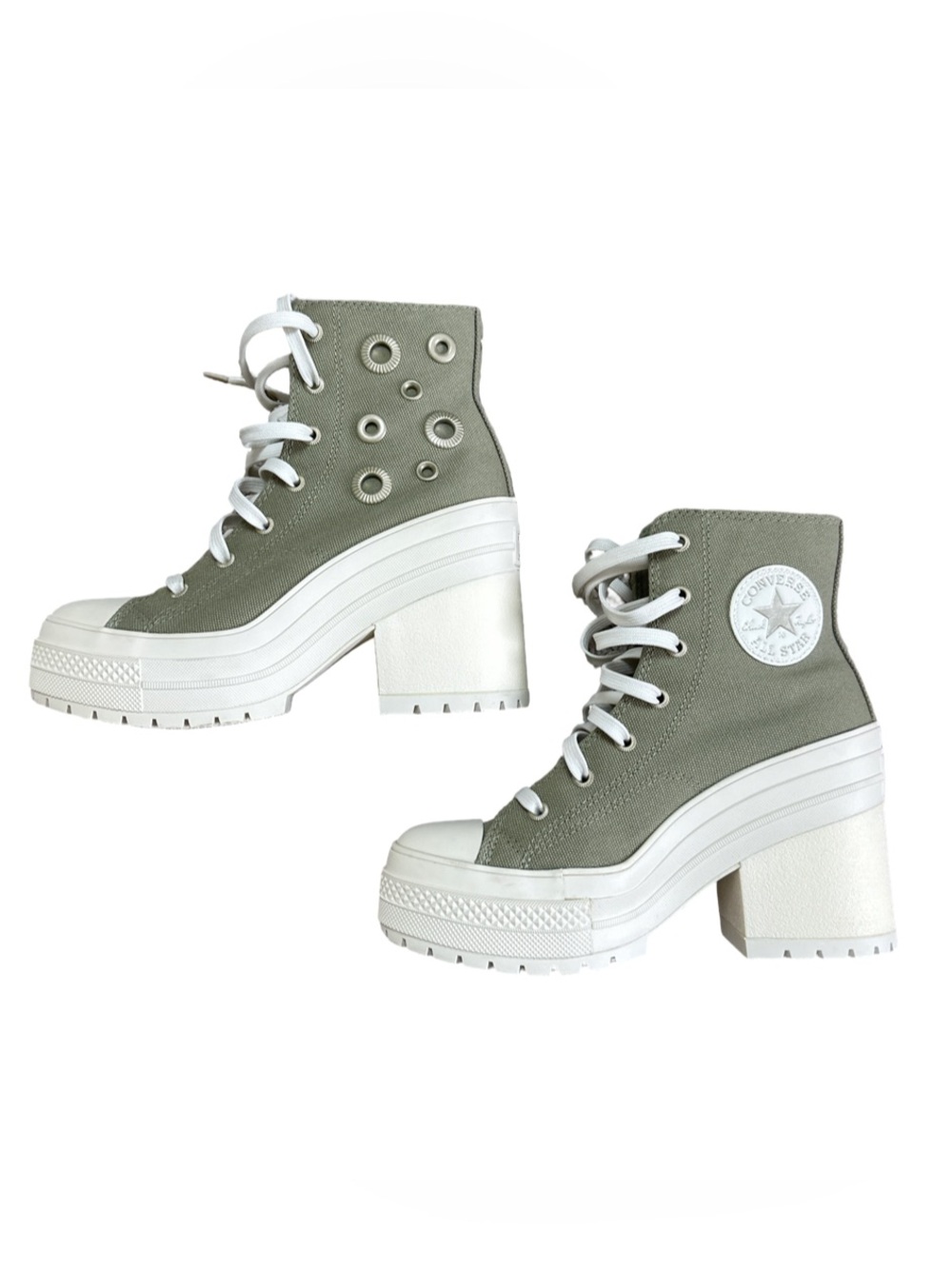 Converse Women’s Chuck Taylor All Star Chuck 70 De Luxe Heel Olive Green Sz 6.5 - Picture 2 of 7